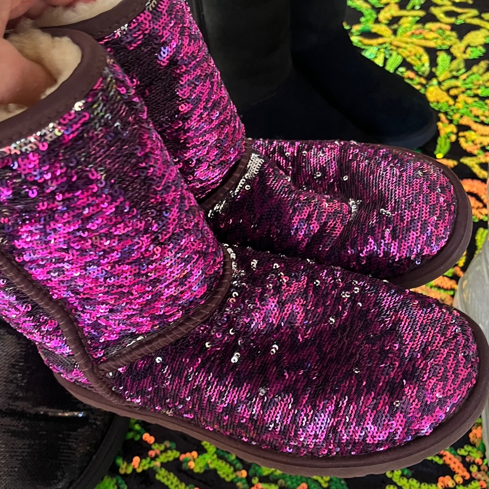 UGG Pink Sequin Winter Boots